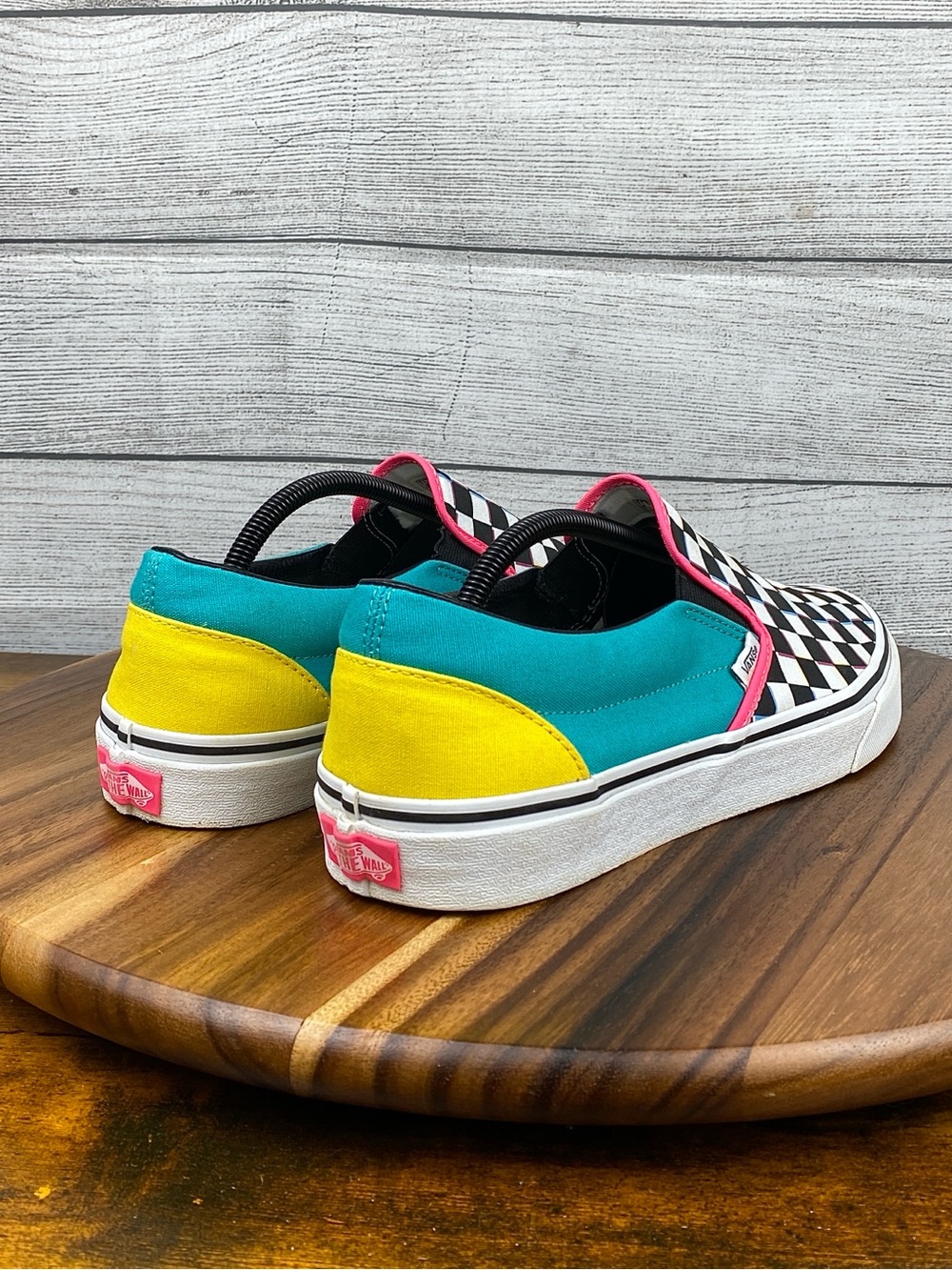 Vans Classic Slip On Crazy Retro Checkered Shoes Men’s Size 11.5 Women’s Size 13 - Picture 5 of 12